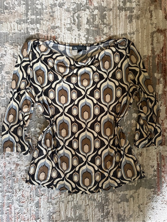 I.N. Studio Tops - I.N. Studio Y2K Geometric Mesh Top Made in USA